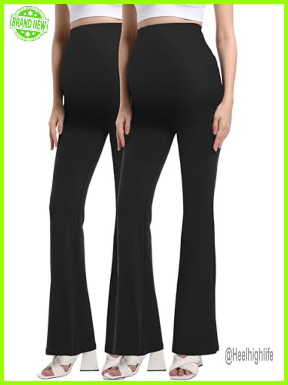 Maternity Flare Leggings Over The Belly Buttery Soft Bell Bottom Yoga Lounge